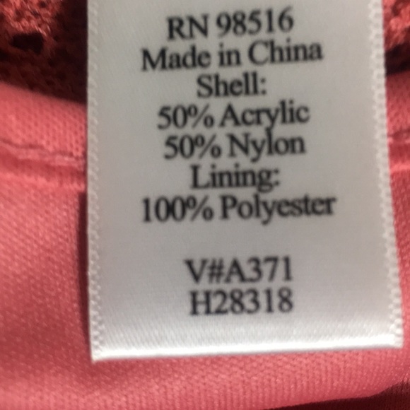 COLDWATER CREEK Crochet Lace Top with Full Tank Top UnderDeep Peach Color - Picture 15 of 16